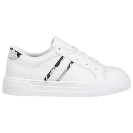 SHELOVET Chaussures de sport en cuir écologique blanche