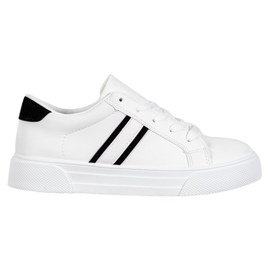 SHELOVET Chaussures de sport en cuir écologique blanc