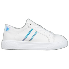 SHELOVET Chaussures de sport en cuir écologique blanc