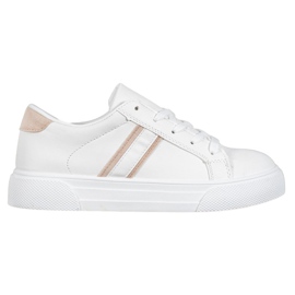 SHELOVET Chaussures de sport en cuir écologique blanc