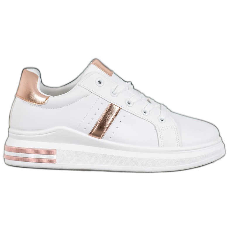 SHELOVET Chaussures de sport avec inserts dorés blanche SHELOVET Chaussures de sport avec inserts dorés blanche