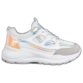 SHELOVET Baskets confortables avec maille blanche multicolore