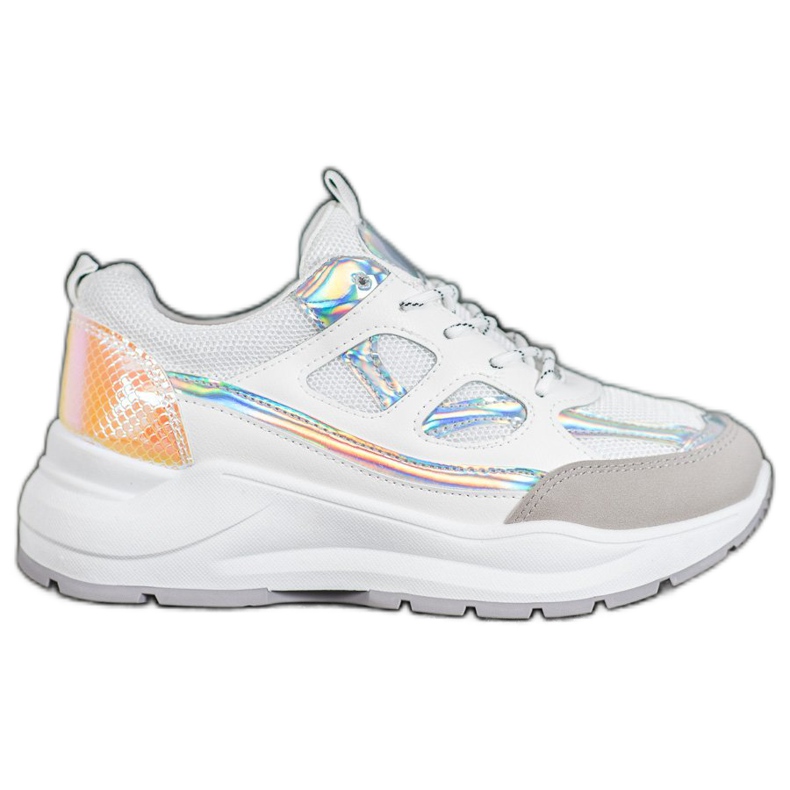 SHELOVET Baskets confortables avec maille blanche multicolore