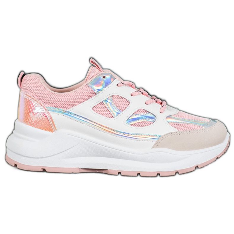 SHELOVET Baskets confortables avec maille blanche rose multicolore