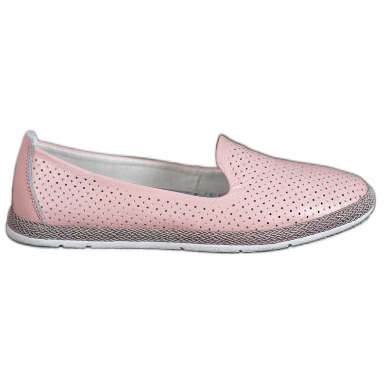 Filippo Seigneurs ajourés en cuir rose