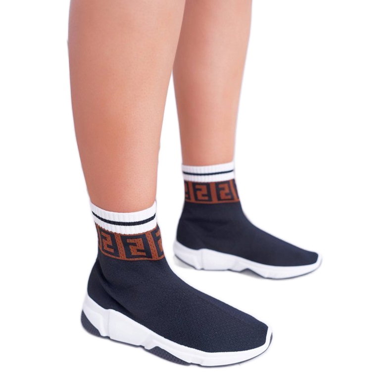 Chaussures de sport noires pour femmes chaussette G-05 le noir