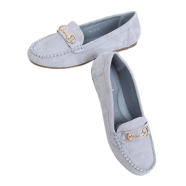 Mocassins en daim bleu 77-192 Bleu