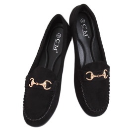 Mocassins en daim noir 77-192 Noir le noir