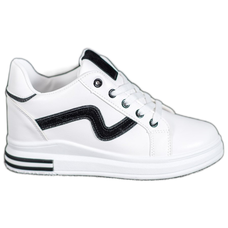 SHELOVET Chaussures de sport avec un coin caché blanche le noir SHELOVET Chaussures de sport avec un coin caché blanche le noir