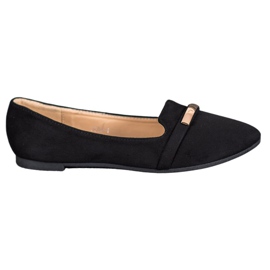 SHELOVET Ballerine Noire Avec Ornement