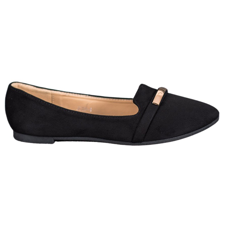 SHELOVET Ballerine Noire Avec Ornement le noir SHELOVET Ballerine Noire Avec Ornement le noir
