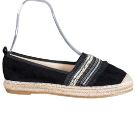 RTX WALK Espadrilles confortables avec ornements noir