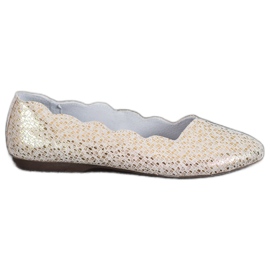 Filippo Ballerines en cuir à la mode doré