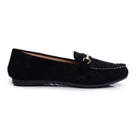 BUGO Chaussures femme noires mocassins en daim 99-01A