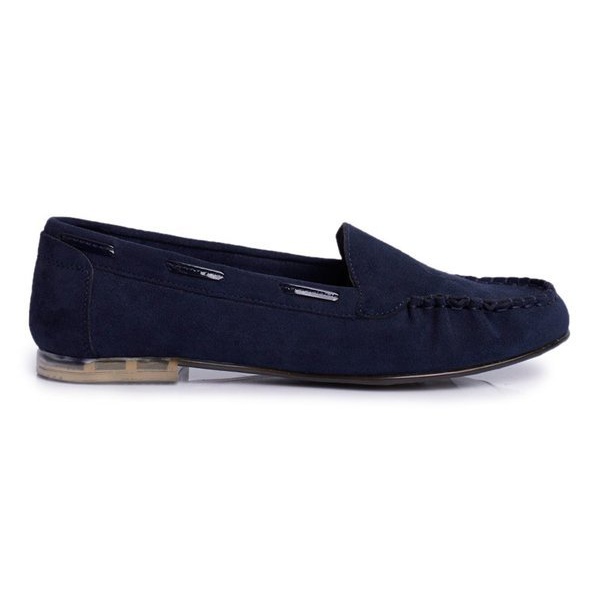 Sergio Leone Mocassins femme bleu marine en daim MK722
