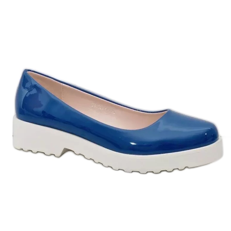Chaussures compensées bleues à enfiler BJ6223-5