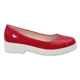 Chaussures compensées rouges à enfiler BJ6223-4