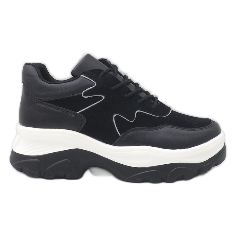 Baskets noires en éco-cuir E3260 le noir