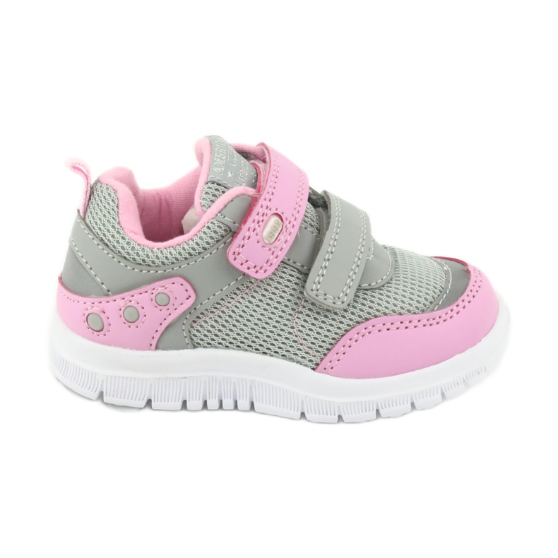 American Club ES23 deux chaussures de sport velcro rose gris