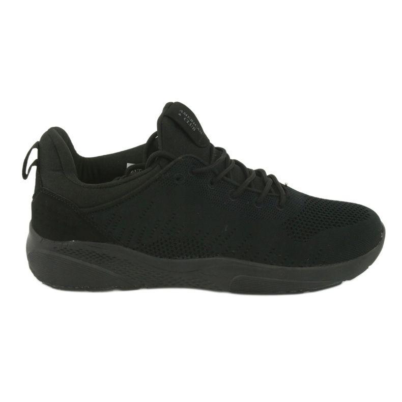 Chaussures de sport noires American Club HA05 à enfiler le noir