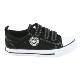 American Club Baskets américaines pour enfants avec Velcro LH33 / 20 blanc noir