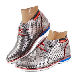 BM Chaussures de jazz classiques en argent JFL654-2