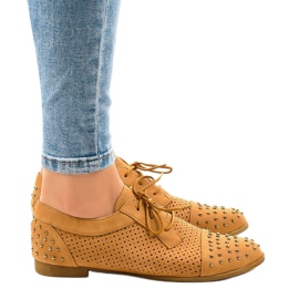 Chaussures ajourées marron à clous MJ1125 brun