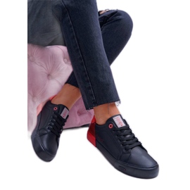 Cross Jeans Baskets femme noires EE2R4019C rouge