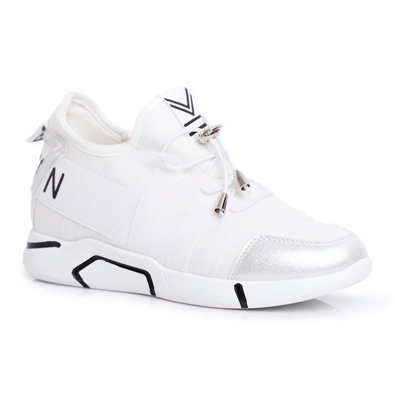 SEA Chaussures de sport blanches pour femmes avec fermeture éclair et cordon de serrage NB358