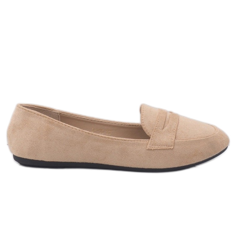 Mocassins ballerines en éco-suède beige 3C-20