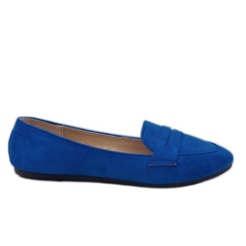 Mocassins ballerines en éco-suède bleu 3C-20