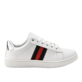 Baskets classiques blanches D1903-319 le noir rouge