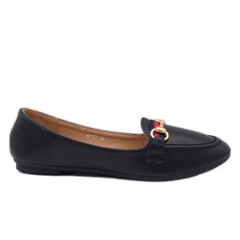 Mocassins ballerines en similicuir noir 9F177