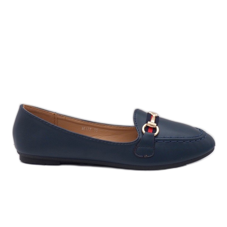 Mocassins ballerine bleu marine en éco-cuir 9F177