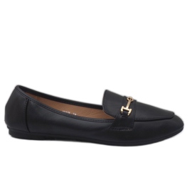 Mocassins ballerines en similicuir noir 9F176