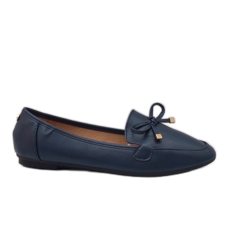 Mocassins ballerines en éco-cuir bleu marine 9F175