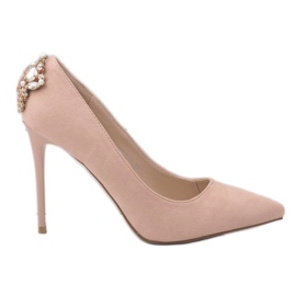 Escarpins classiques roses avec zircone cubique 9229-13
