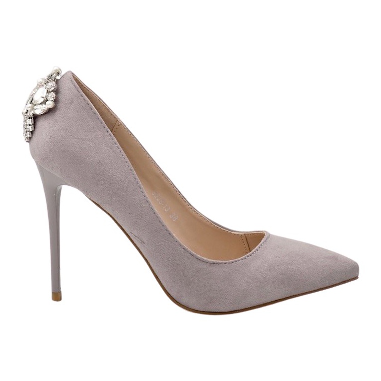 Talons classiques gris avec zircone cubique 9229-13