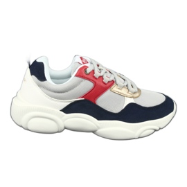 Lee Cooper W-1275 Femmes blanc rouge marine gris multicolore