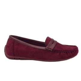 Mocassins marrons de ballerines BO-378 rouge Mocassins marrons de ballerines BO-378 rouge