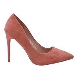 Chaussures classiques roses en daim écologique YJS82188