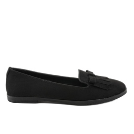 Mocassins lordsy en éco-daim noirs 2358