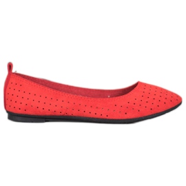 SHELOVET Ballerines ajourées rouge