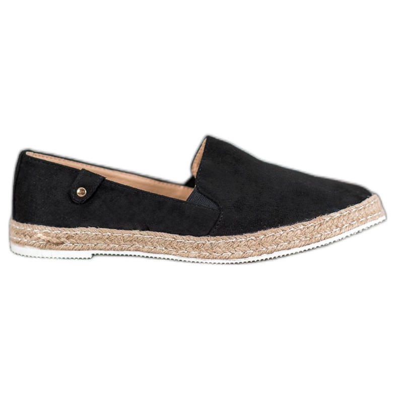 SHELOVET Espadrilles noires classiques le noir
