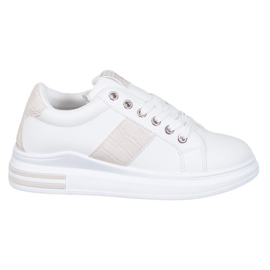 Weide Chaussures de sport avec empiècements beiges blanc