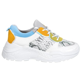 SHELOVET Baskets à la mode blanche multicolore
