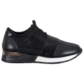 RTX WALK Baskets noires à cristaux le noir
