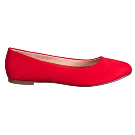 Best Shoes Ballerines en daim rouge