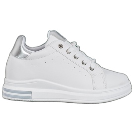 SHELOVET Baskets à semelle compensée cachée blanc