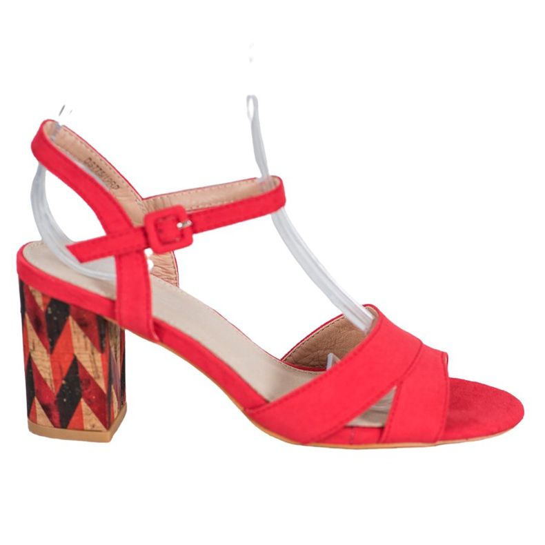 Filippo Sandales à talons hauts en liège rouge